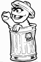 A coloring page of sesame street